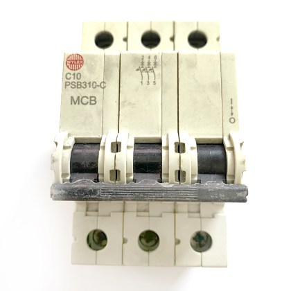 Wylex PSB310-C White Clip C10 10A 10 Amp 3 Pole Phase MCB Circuit Breaker Type C